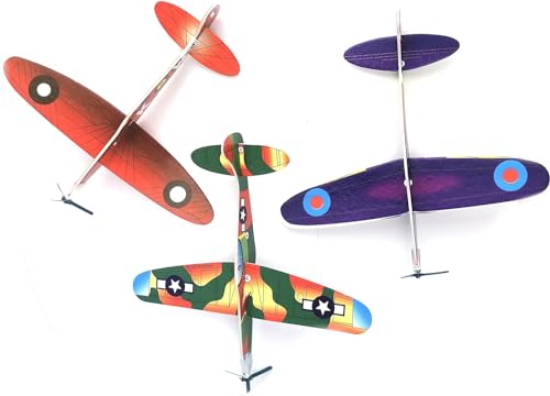 STUWU 48x Styroporflieger es Werden viele Verschiedene Modelle geliefert! Styropor Flugzeuge für Kinder, 48 Stück Gleitflugzeuge Styroporflieger, Flugzeuge Wurfgleiter Fliegen Modell Spielzeuge von STUWU