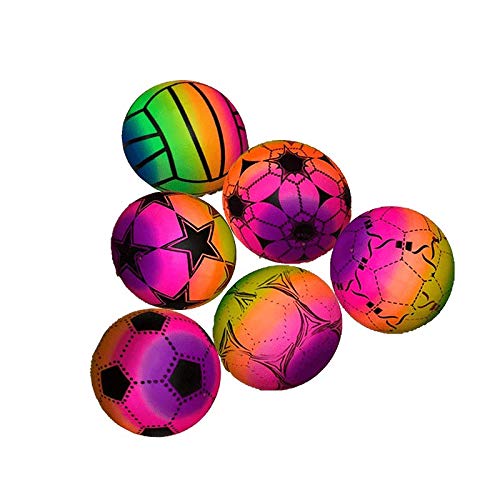 STUWU 4X Kunststoffball Beachball 22cm inkl. Ballnadel Fussball Wasserball Gymnastikball versch. Farben … von STUWU