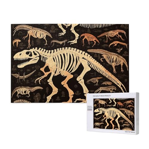 Dinosaurier-Skelett-Druck-Puzzle, 1000 Teile für Erwachsene, personalisiertes Holzpuzzle, Geschenke, moderne Wohnkultur, Wandkunst für Familie, Hochzeit, Freund Dinosaurier-Skelett-Druck-Puzzle, 1000 Teile für Erwachsene, personalisiertes Holzpuzzle, Geschenke, moderne Wohnkultur, Wandkunst für Familie, Hochzeit, Freund von STVYUKL