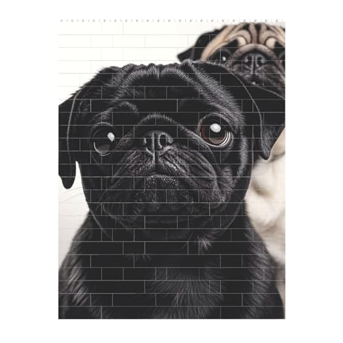 STVYUKL Niedlicher schwarzer Mops-Hund, Baustein-Puzzle, personalisierte Bausteine für Erwachsene, Block-Puzzle, DIY-Ziegelstein-Puzzle, Valentinstagsgeschenke für Heimdekoration, Ziegel-Puzzle STVYUKL Niedlicher schwarzer Mops-Hund, Baustein-Puzzle, personalisierte Bausteine für Erwachsene, Block-Puzzle, DIY-Ziegelstein-Puzzle, Valentinstagsgeschenke für Heimdekoration, Ziegel-Puzzle von STVYUKL