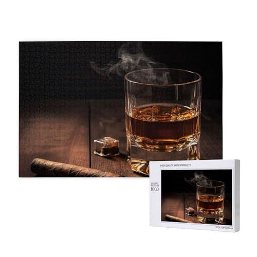 Zigarren- und Whisky-Puzzle, 1000 Teile, für Erwachsene, personalisiertes Holzpuzzle, Geschenke, moderne Wohnkultur, Wandkunst für Familie, Hochzeit, Freund Zigarren- und Whisky-Puzzle, 1000 Teile, für Erwachsene, personalisiertes Holzpuzzle, Geschenke, moderne Wohnkultur, Wandkunst für Familie, Hochzeit, Freund von STVYUKL
