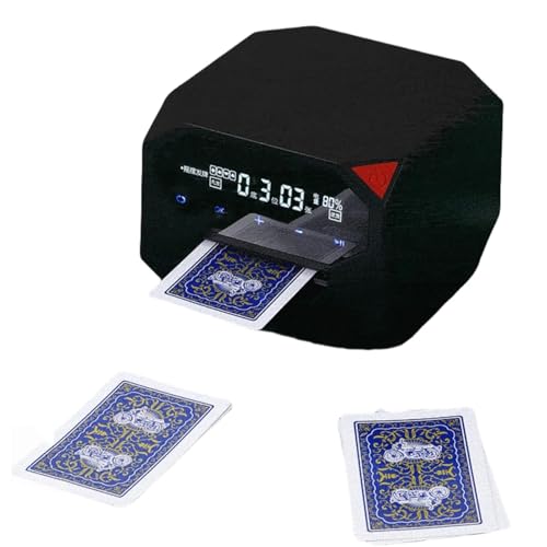 STWBHW Automatischer Kartenmischer und -händler, automatischer Kartenmischer und -händler 2-in-1, wiederaufladbarer programmierbarer automatischer Kartenmischer mit 2500 mAh, 360°/180°-Drehung von STWBHW