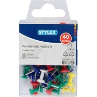 STYLEX 24481 Pinnwandnadeln farbig, 40 Stück von STYLEX