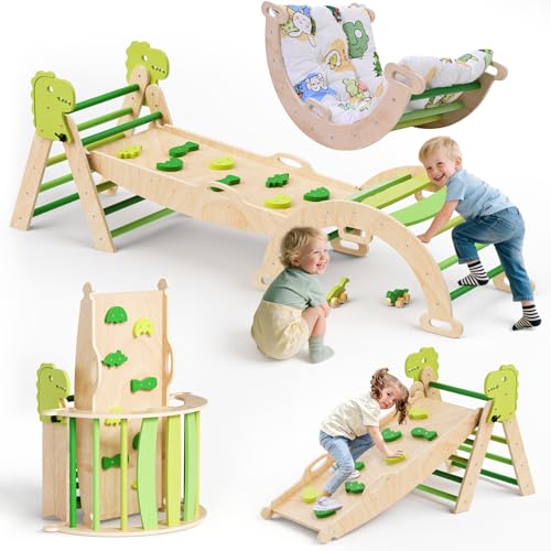 9-in-1 Montessori Indoor Spielset, Montessori Klettergerüst Set: Indoor Kletterdreieck, Kletterbogen mit Kissen, und Rutsche für Kinder,Indoor Spielplatz 1-3 Jahre 9-in-1 Montessori Indoor Spielset, Montessori Klettergerüst Set: Indoor Kletterdreieck, Kletterbogen mit Kissen, und Rutsche für Kinder,Indoor Spielplatz 1-3 Jahre von STYPLZ