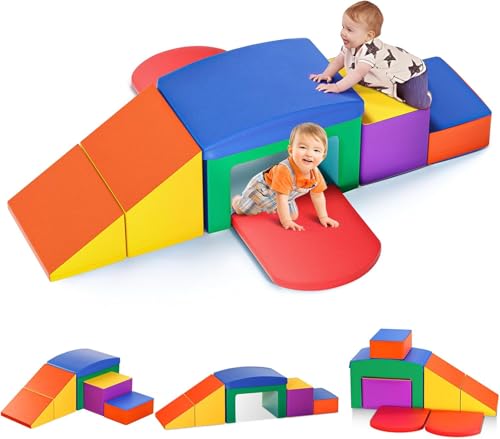 STYPLZ Kinder Schaumstoff bausteine 6 Grossbausteine Schaumstoffbausteine Bauklötze Riesenbausteine Schloss-Set, Mehrfarbig (6-teiliges Set – Mehrfarbig) von STYPLZ