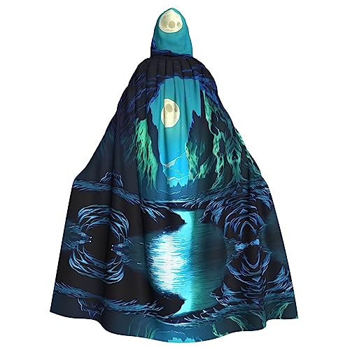 STejar Wassermondhöhle Halloween Erwachsene Kapuzenumhang Kapuzenmantel Umhang Damen Herren Halloween Dress Up Party Cosplay Kostüme von STejar