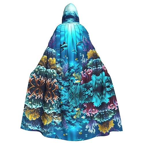 U-Boot Coral Rays Halloween Adult Hooded Cape Hooded Robe Cape, Womens Men'S Halloween Dress Up Party Cosplay Costumes. von STejar