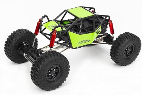 SUAVER 1/10 RC Auto 310mm Radstand Rock Buggy Frame Chassis mit Nylon Tube Roll Cage,Modifizierte Simulation Kletterfahrzeug für 1/10 RC Raupenfahrzeug SCX10 90046 TRX4 (Mit Rädern,Grün) von SUAVER