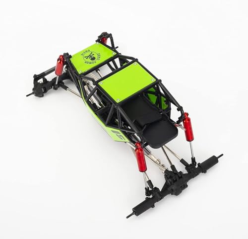 SUAVER 1/10 RC Auto 310mm Radstand Rock Buggy Frame Chassis mit Nylon Tube Roll Cage,Modifizierte Simulation Kletterfahrzeug für 1/10 RC Raupenfahrzeug SCX10 90046 TRX4 (Ohne Räder,Grün) von SUAVER