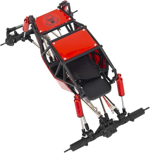 SUAVER 1/10 RC Auto 310mm Radstand Rock Buggy Frame Chassis mit Nylon Tube Roll Cage,Modifizierte Simulation Kletterfahrzeug für 1/10 RC Raupenfahrzeug SCX10 90046 TRX4 (Ohne Räder,Rot) von SUAVER