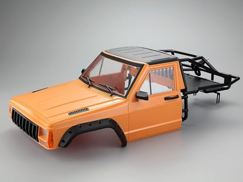 SUAVER RC Crawler Karosserie Kabine & Rückseitenkäfig Car Body Shell für 1/10 RC Crawler Auto TRX4 Axial SCX10 90046 AT4 GEN 8 Scout II (Orange) von SUAVER
