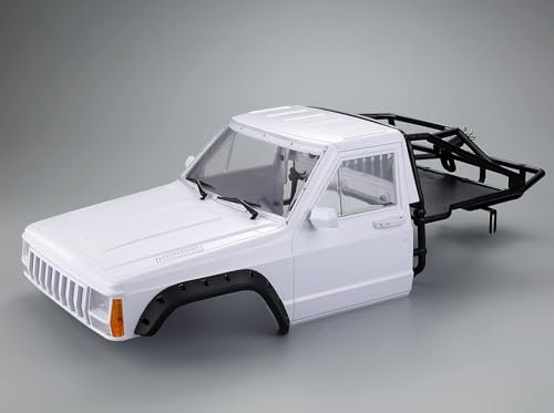 SUAVER RC Crawler Karosserie Kabine & Rückseitenkäfig Car Body Shell für 1/10 RC Crawler Auto TRX4 Axial SCX10 90046 AT4 GEN 8 Scout II (Weiß) von SUAVER