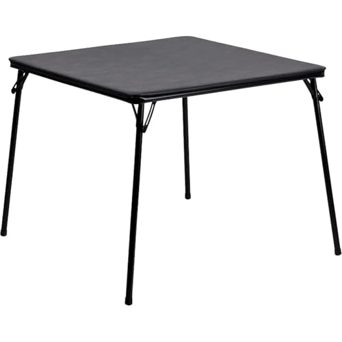 SUBLXPoten Mahjong-Tisch klappbar Quadratischer, klappbarer Mehrzweck-Kartentisch mit gepolsterter Vinylplatte, tragbarer, Spieltisch for 4 Spieler, Schwarz(Color1) von SUBLXPoten