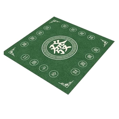 SUBLXPoten Tischauflage für Mahjong 80/90 cm quadratische grüne Mahjong-Spieltischmatte, Party-Multiplayer, leise, rutschfeste Mahjong-Matte, Party-Unterhaltungszubehör(80cm) von SUBLXPoten