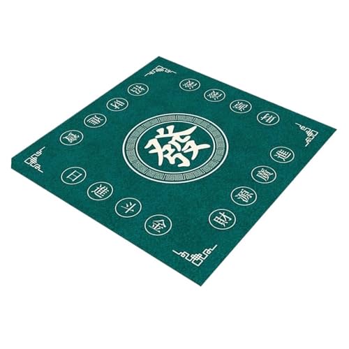 SUBLXPoten Tischauflage für Mahjong 80/90 cm quadratische grüne Mahjong-Spieltischmatte Party Multiplayer Leise rutschfeste Mahjong-Matte Tragbare Klapptischmatte(80cm) von SUBLXPoten