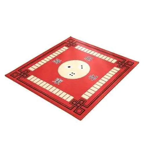 SUBLXPoten Tischauflage für Mahjong Mahjong Weich Gepolsterte Quadratische Tischdecke Matte Verdickung Poker Teppich Tischdecken(Red) von SUBLXPoten
