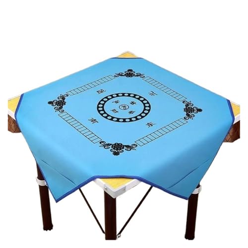 SUBLXPoten Tischauflage für Mahjong Quadratische Mahjong-Matte, rutschfeste Mahjong-Pad-Kachelspielmatte mit Taschen for Home-Hotel-Unterhaltung, Beflockungsstoff(C 1x1m) von SUBLXPoten