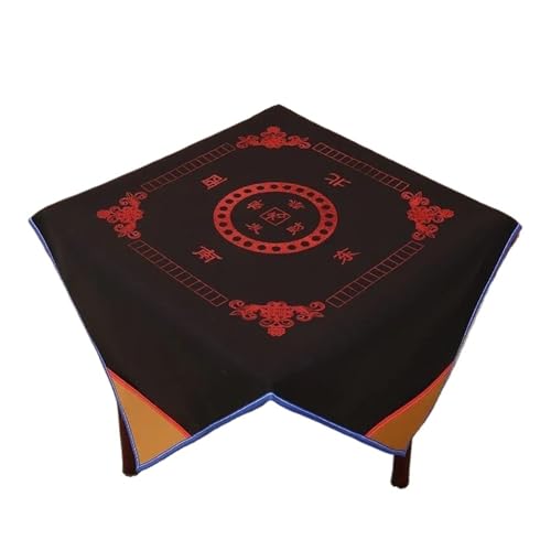 SUBLXPoten Tischauflage für Mahjong Quadratische Mahjong-Matte, rutschfeste Mahjong-Pad-Kachelspielmatte mit Taschen for Home-Hotel-Unterhaltung, Beflockungsstoff(J 1.2x1.2m) von SUBLXPoten