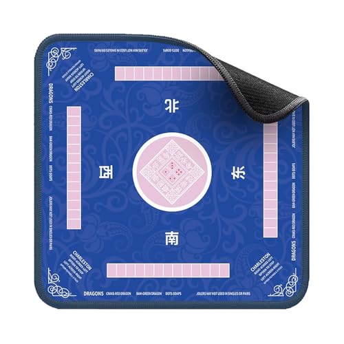 SUBLXPoten Tischauflage für Mahjong Tischdecke Lärm Reduktion Mahjong Tisch Matte for Poker Domino Karte Bord Spiele Anti-Slip Platz Spielmatte Abdeckung for Mah(Blue,80CM) von SUBLXPoten