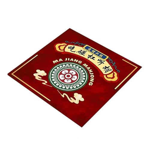 Tischauflage für Mahjong Rutschfeste Tischmatte, Geräuschreduzierung, Mahjong-Tischmatte for Poker-Domino-Kartenspiele, rutschfeste quadratische Spielmatte for Mah-Jongg-Fliesen(Red 1 80cm) von SUBLXPoten