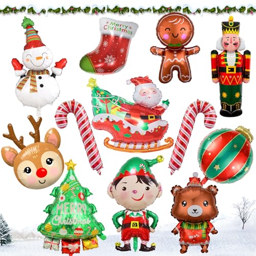 12 Stück Übergroße Weihnachtsluftballons, Weihnachten Folienballon, XXL Weihnachtsdeko Ballon, Helium Weihnachtsballons, Weihnachtsparty Deko, Lebkuchenmann Weihnachtsmann Weihnachtsbaum Luftballon 12 Stück Übergroße Weihnachtsluftballons, Weihnachten Folienballon, XXL Weihnachtsdeko Ballon, Helium Weihnachtsballons, Weihnachtsparty Deko, Lebkuchenmann Weihnachtsmann Weihnachtsbaum Luftballon von SUBRINGE