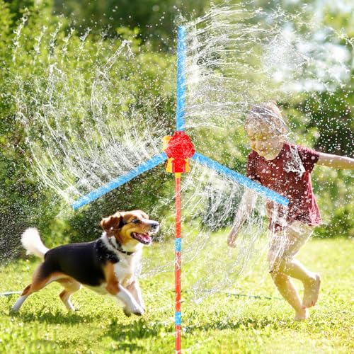 Wassersprinkler, Windmühlen-Wassersprinkler Outdoor, Sprinkler Wasserspielzeug Garten, 360° Rotierendes Wasserspiel mit 36 Sprühdüsen, Sommerspaß-Wasserspielzeug für Jungen und Mädchen von SUBRINGE