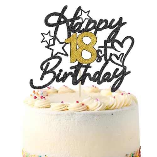1 Stück Tortenaufsatz zum 18. Geburtstag, Glitzer-Tortenaufsatz „Happy 18th Birthday“, Tortendekoration zum 18. Geburtstag für Geburtstagspartys, Torten und Essensdekorationen 1 Stück Tortenaufsatz zum 18. Geburtstag, Glitzer-Tortenaufsatz „Happy 18th Birthday“, Tortendekoration zum 18. Geburtstag für Geburtstagspartys, Torten und Essensdekorationen von SUBTAVIK