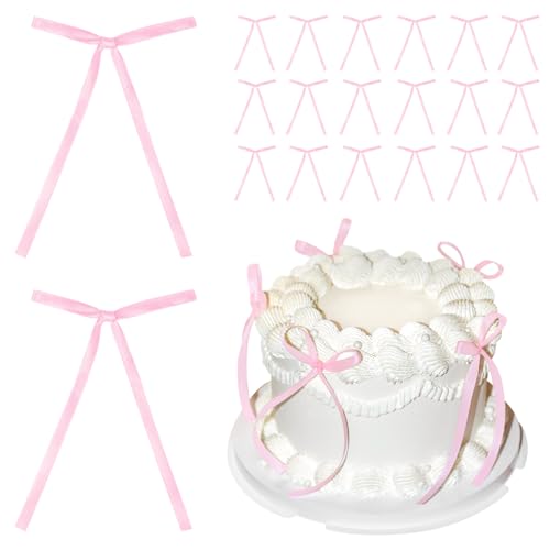 20 Stück hellrosa Schleifen für Kuchen, hellrosa Schleifen-Tortenaufsätze, Schleifen-Tortendekorationen, Schleifen-Tortenspieße für Geburtstag, Hochzeit, Jahrestag, Party, Kuchendekoration. 20 Stück hellrosa Schleifen für Kuchen, hellrosa Schleifen-Tortenaufsätze, Schleifen-Tortendekorationen, Schleifen-Tortenspieße für Geburtstag, Hochzeit, Jahrestag, Party, Kuchendekoration. von SUBTAVIK