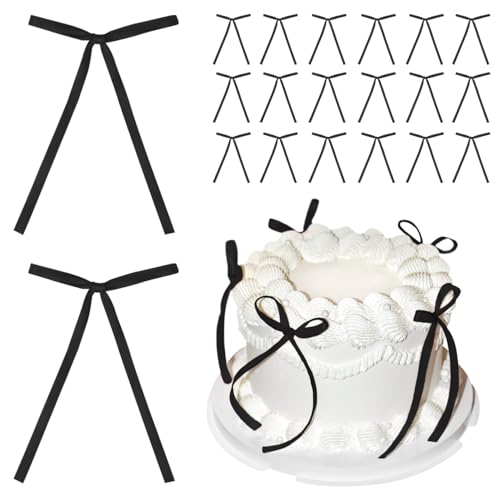 20 Stück schwarze Schleifen für Kuchen, schwarze Schleifen-Tortenaufsätze, Schleifen-Tortendekorationen, Schleifen-Tortenspieße für Geburtstag, Hochzeit, Jahrestag, Party, Kuchendekoration. 20 Stück schwarze Schleifen für Kuchen, schwarze Schleifen-Tortenaufsätze, Schleifen-Tortendekorationen, Schleifen-Tortenspieße für Geburtstag, Hochzeit, Jahrestag, Party, Kuchendekoration. von SUBTAVIK