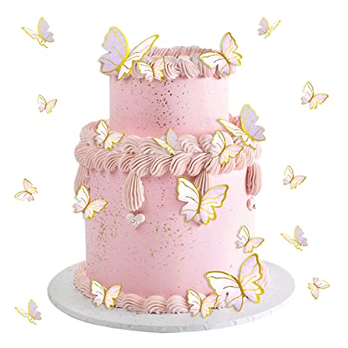 30 Stück Schmetterlings-Kuchenaufsatz, Schmetterlings-Kuchendekorationen, Schmetterlings-Cupcake-Topper, Schmetterlinge für Kuchen, gemischte Größe, Kuchenschmetterlinge für alles Gute zum (lila) 30 Stück Schmetterlings-Kuchenaufsatz, Schmetterlings-Kuchendekorationen, Schmetterlings-Cupcake-Topper, Schmetterlinge für Kuchen, gemischte Größe, Kuchenschmetterlinge für alles Gute zum (lila) von SUBTAVIK
