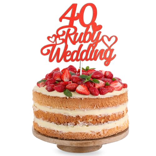 Tortenaufsatz mit 40 Rubinen für die Hochzeit, Tortenaufsatz zum 40. Jahrestag mit Rubinen, funkelnde Tortendekoration „40 Rubinjahre“ für die Tortendekoration zum 40. Jahrestag der Hochzeit Tortenaufsatz mit 40 Rubinen für die Hochzeit, Tortenaufsatz zum 40. Jahrestag mit Rubinen, funkelnde Tortendekoration „40 Rubinjahre“ für die Tortendekoration zum 40. Jahrestag der Hochzeit von SUBTAVIK