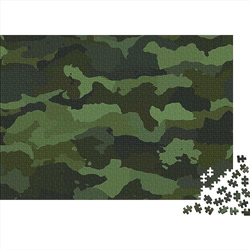 Camouflage Jigsaw Puzzle Für Erwachsene Hölle Schwierigkeit 1000 Teile Puzzle DIY Armee grün Wohnkultur Family Games Lernspiel Ostergeschenke Entspannung Und Intelligenz 1000pcs (75x50cm) von SUCREVEN
