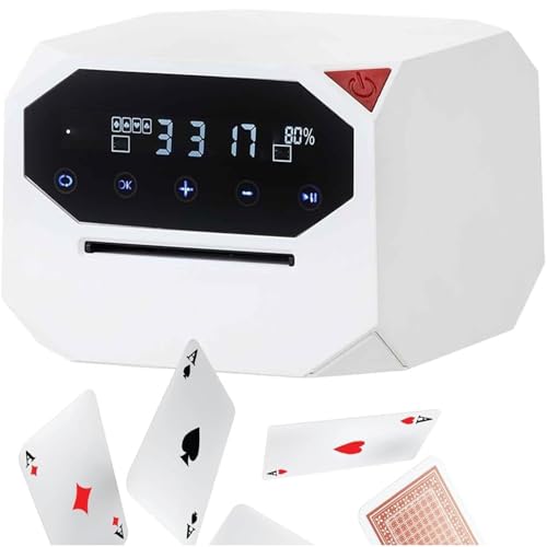Automatischer Kartengeber, 360°/180° drehbarer Kartengeber, per USB wiederaufladbarer Kartengeber for 8 Spieler, bietet Platz for bis zu 2 Kartendecks for Poker, Texas Hold'em, Blackjack, UNO(White) von SUCRFXJ