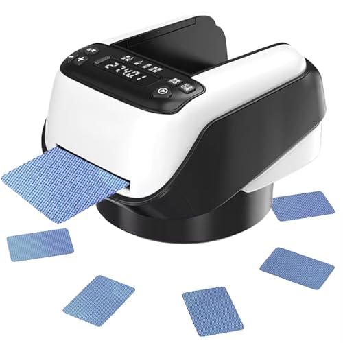 Automatischer Kartenmischer und Kartengeber, 360 ° drehbare Kartenmisch- und Kartengebermaschine, OLED-Display, geräuscharmer Kartenmischer for Poker, Texas Hold'em, Blackjack, Party, UNO(Standard) von SUCRFXJ
