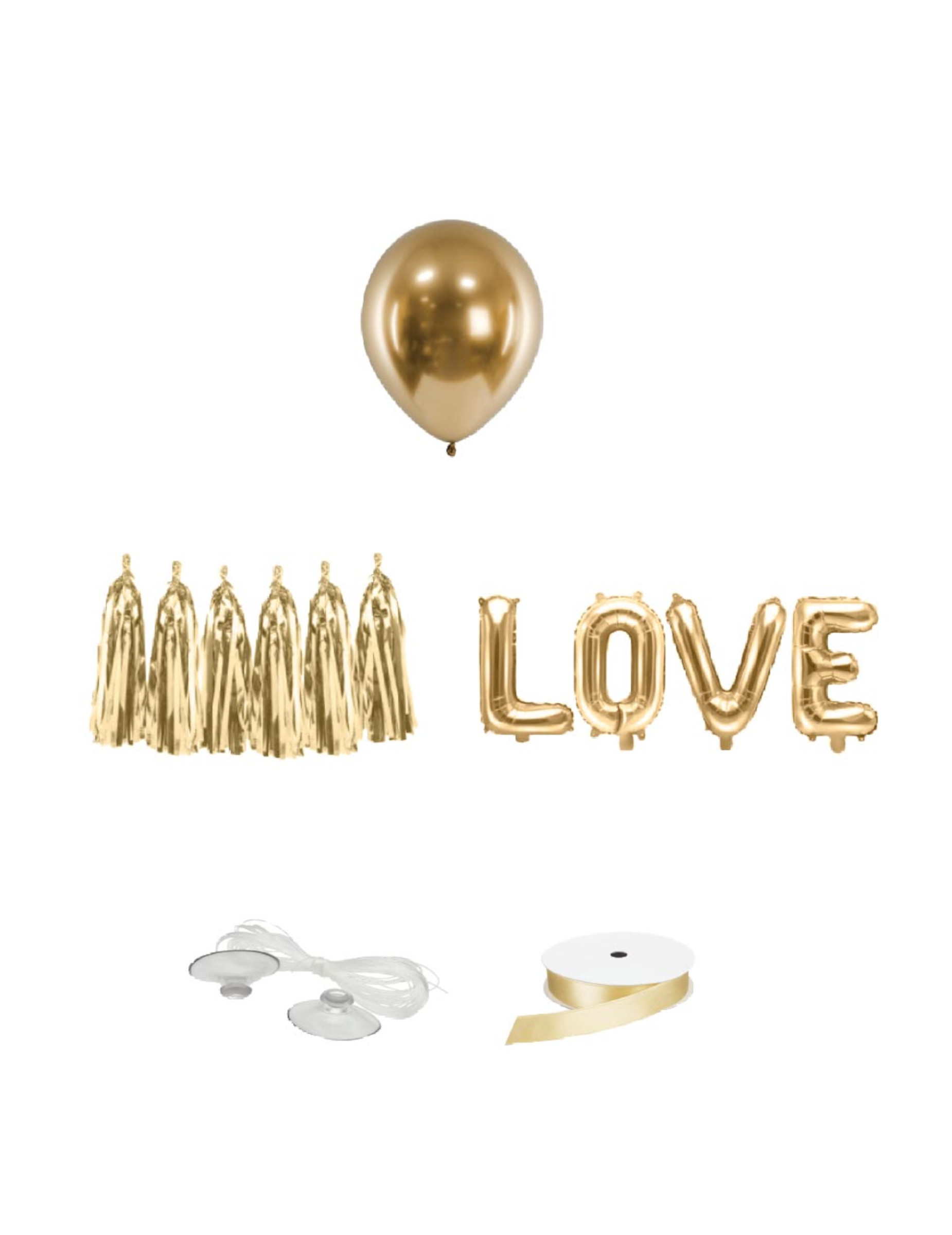 12-teiliges Auto-Deko-Set in Gold für Hochzeiten 12-teiliges Auto-Deko-Set in Gold für Hochzeiten von SUD TRADING