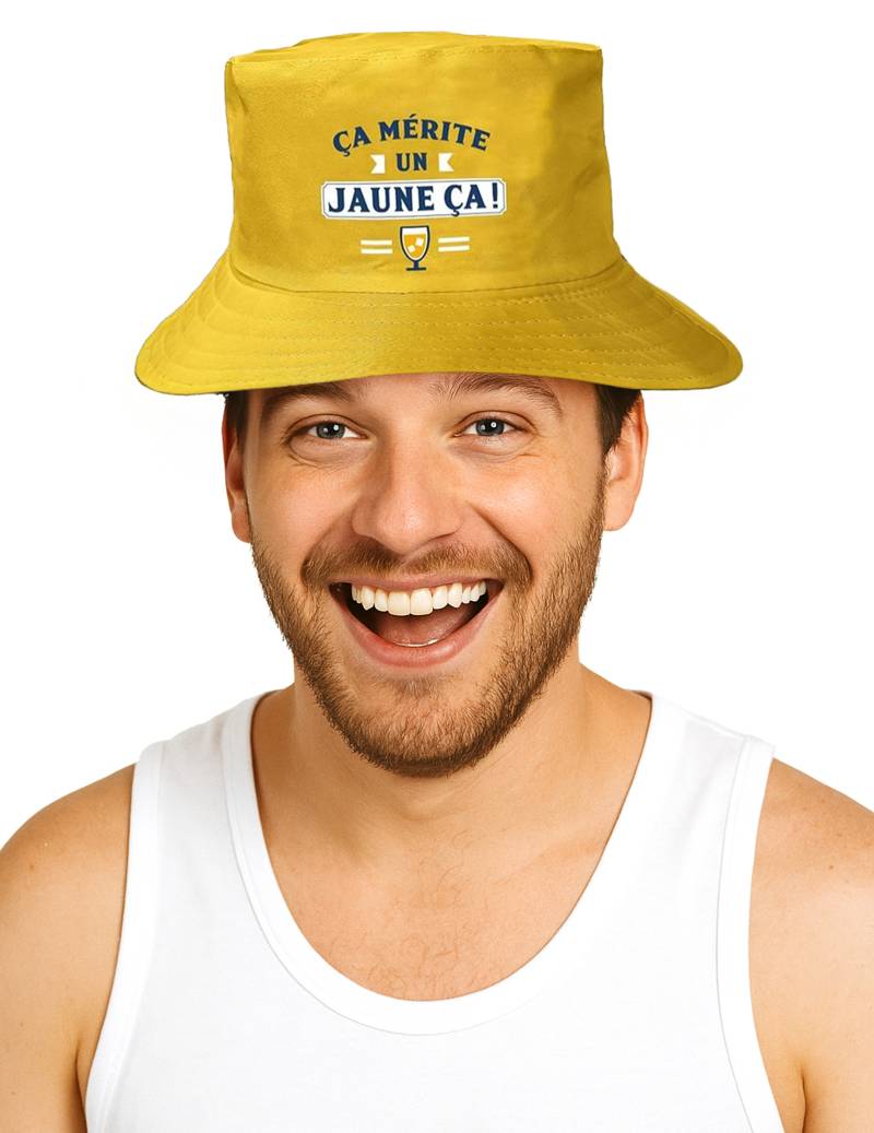 Anglerhut Gelbe Karte Fußball für Erwachsene gelb von SUD TRADING