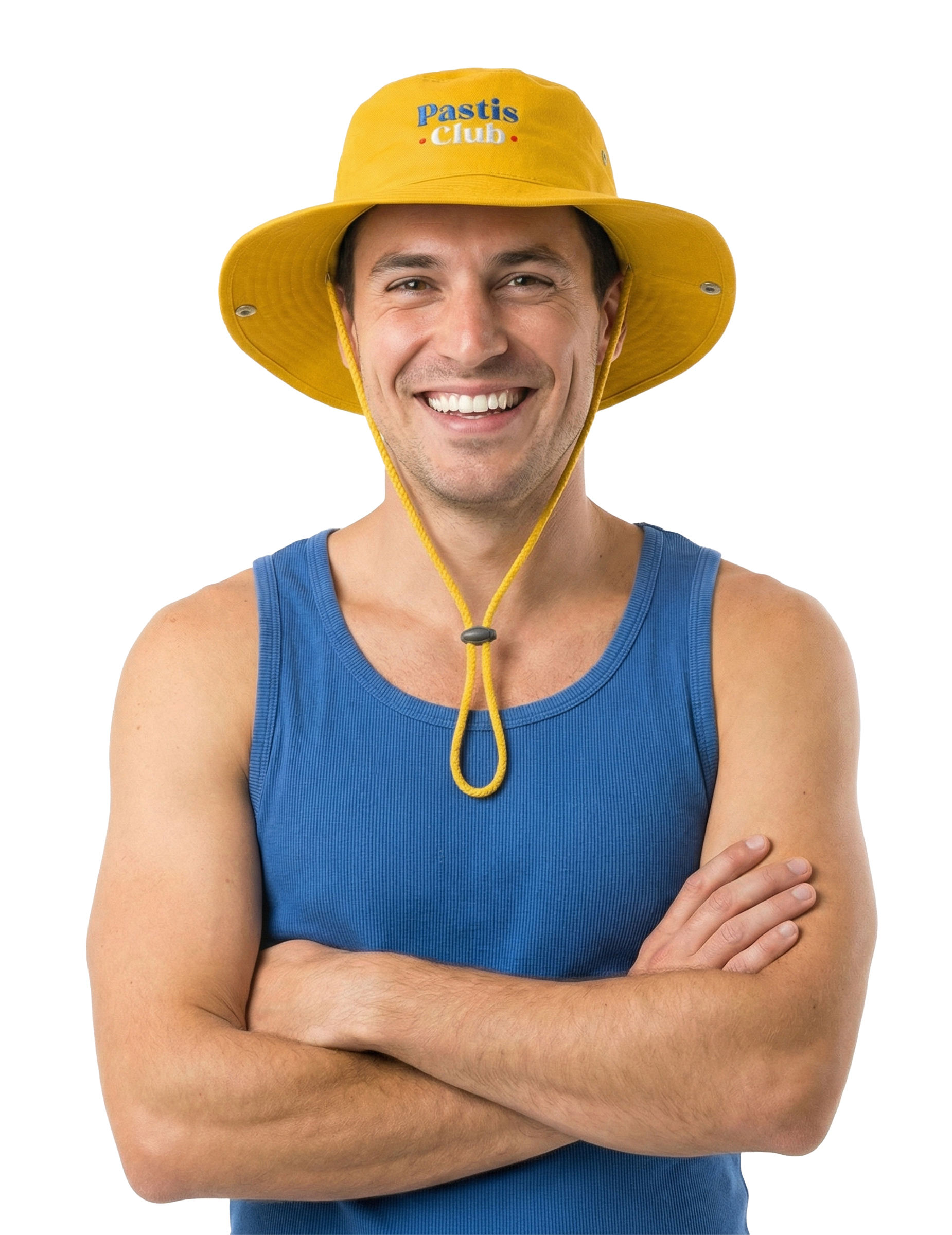 Anglerhut Pastis mit Kordel für Erwachsene gelb Anglerhut Pastis mit Kordel für Erwachsene gelb von SUD TRADING