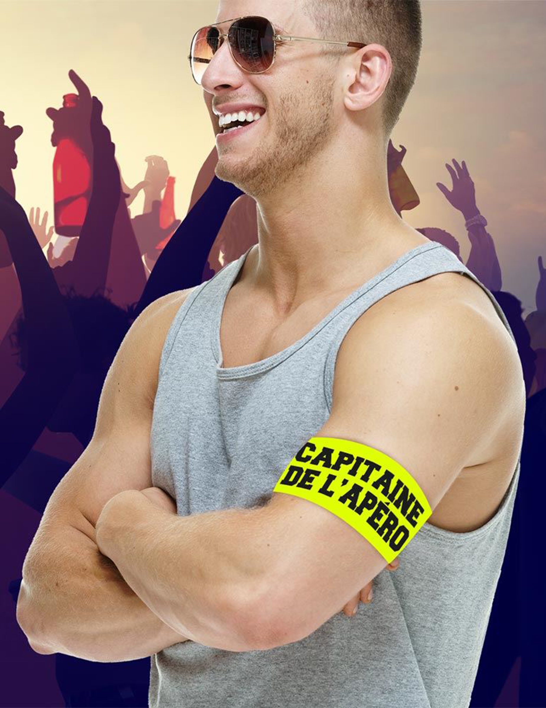 Armbinde Party Kapitän für Erwachsene gelb Armbinde Party Kapitän für Erwachsene gelb von SUD TRADING