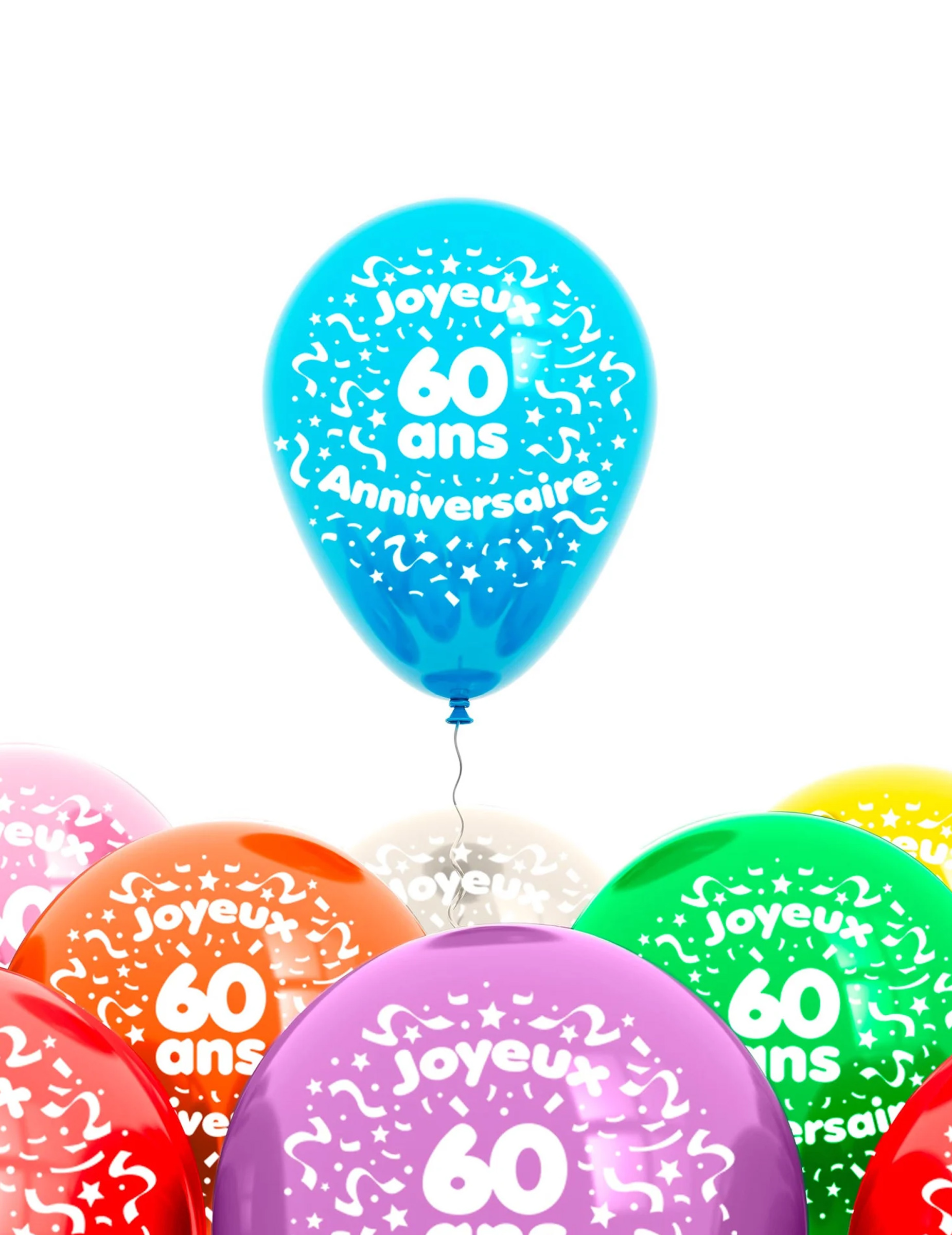 Ballons 60 Jahre 8 Stück bunt Ballons 60 Jahre 8 Stück bunt von SUD TRADING