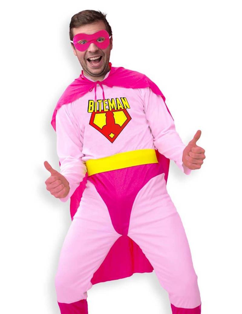 Biteman Herrenkostüm rosa-pink-gelb von SUD TRADING