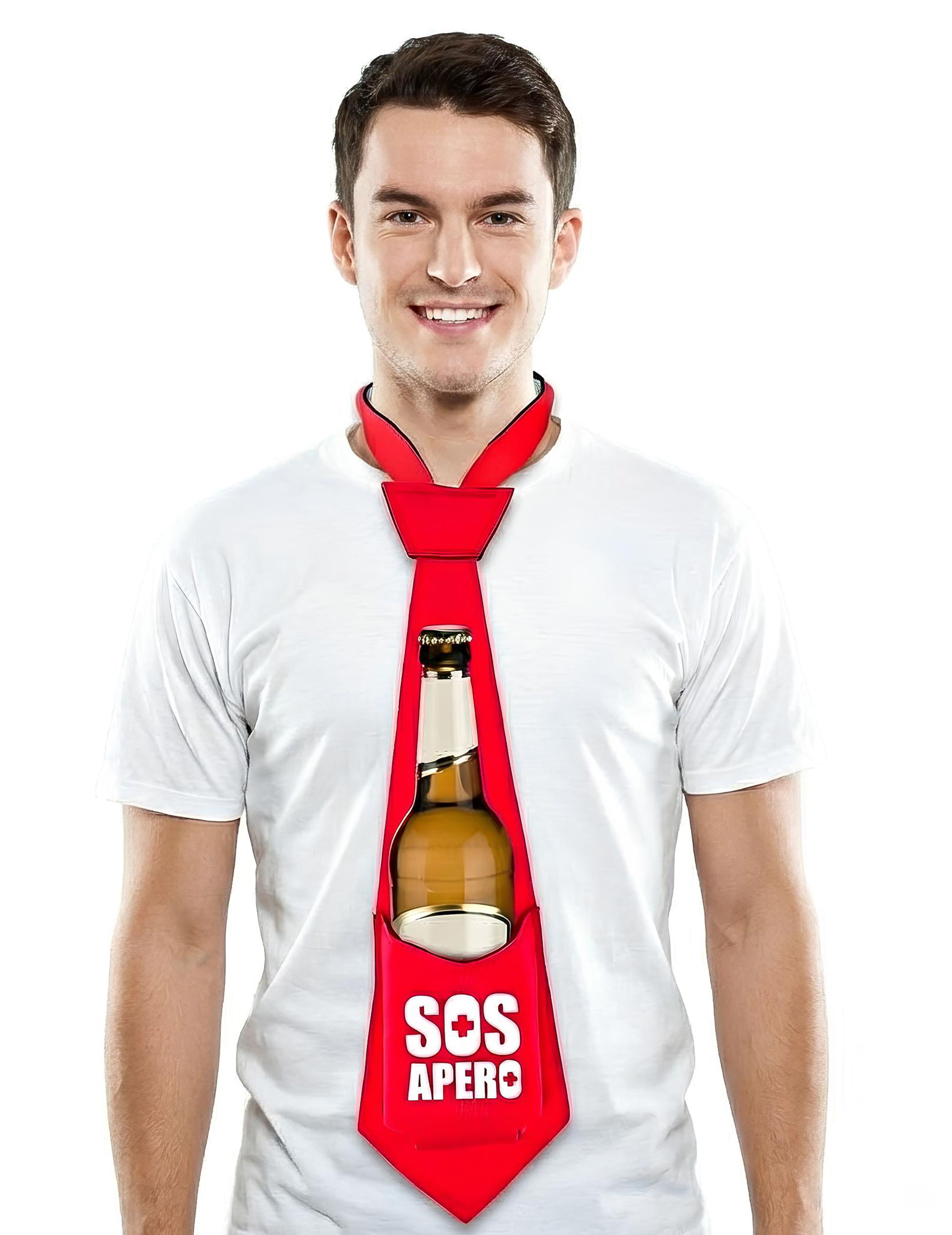 Krawatte SOS Aperitif für Erwachsene rot Krawatte SOS Aperitif für Erwachsene rot von SUD TRADING