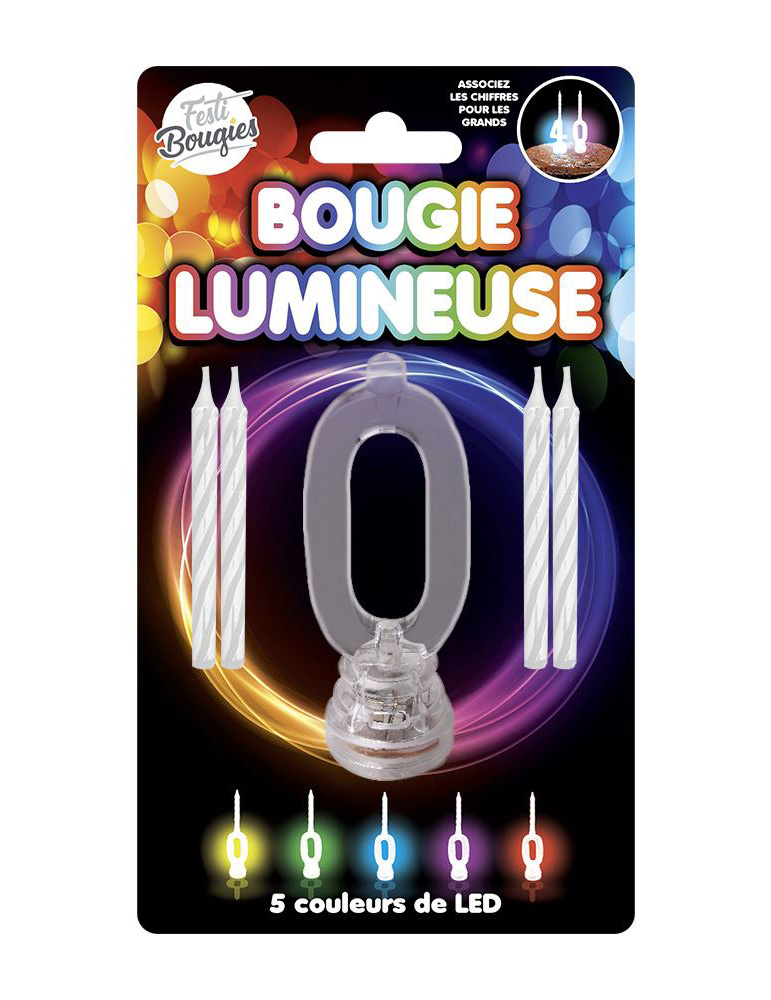 LED-Kerze Geburtstagskerze Zahl 0 bunt LED-Kerze Geburtstagskerze Zahl 0 bunt von SUD TRADING