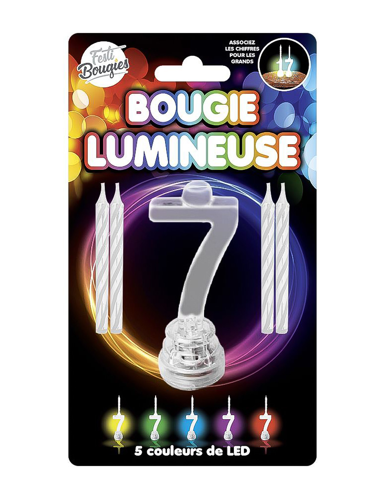 LED-Kerze Zahl 7 Kuchendeko bunt LED-Kerze Zahl 7 Kuchendeko bunt von SUD TRADING