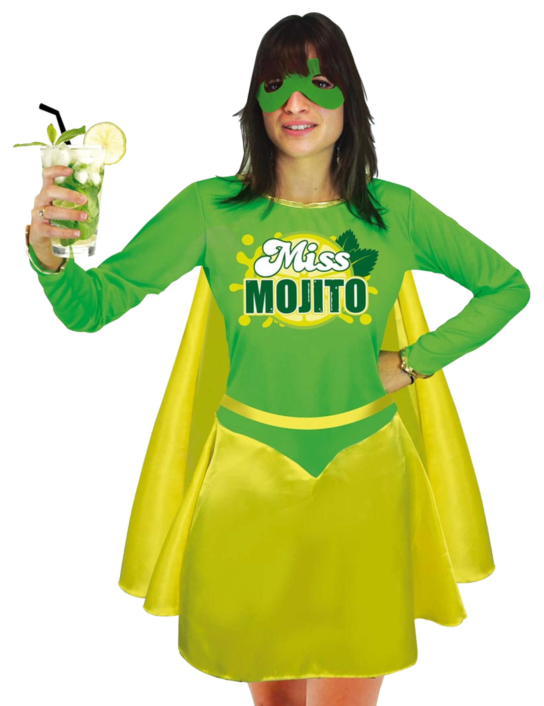 Lustiges Miss Mojito-Damenkostüm JGA-Outfit grün-gelb Lustiges Miss Mojito-Damenkostüm JGA-Outfit grün-gelb von SUD TRADING