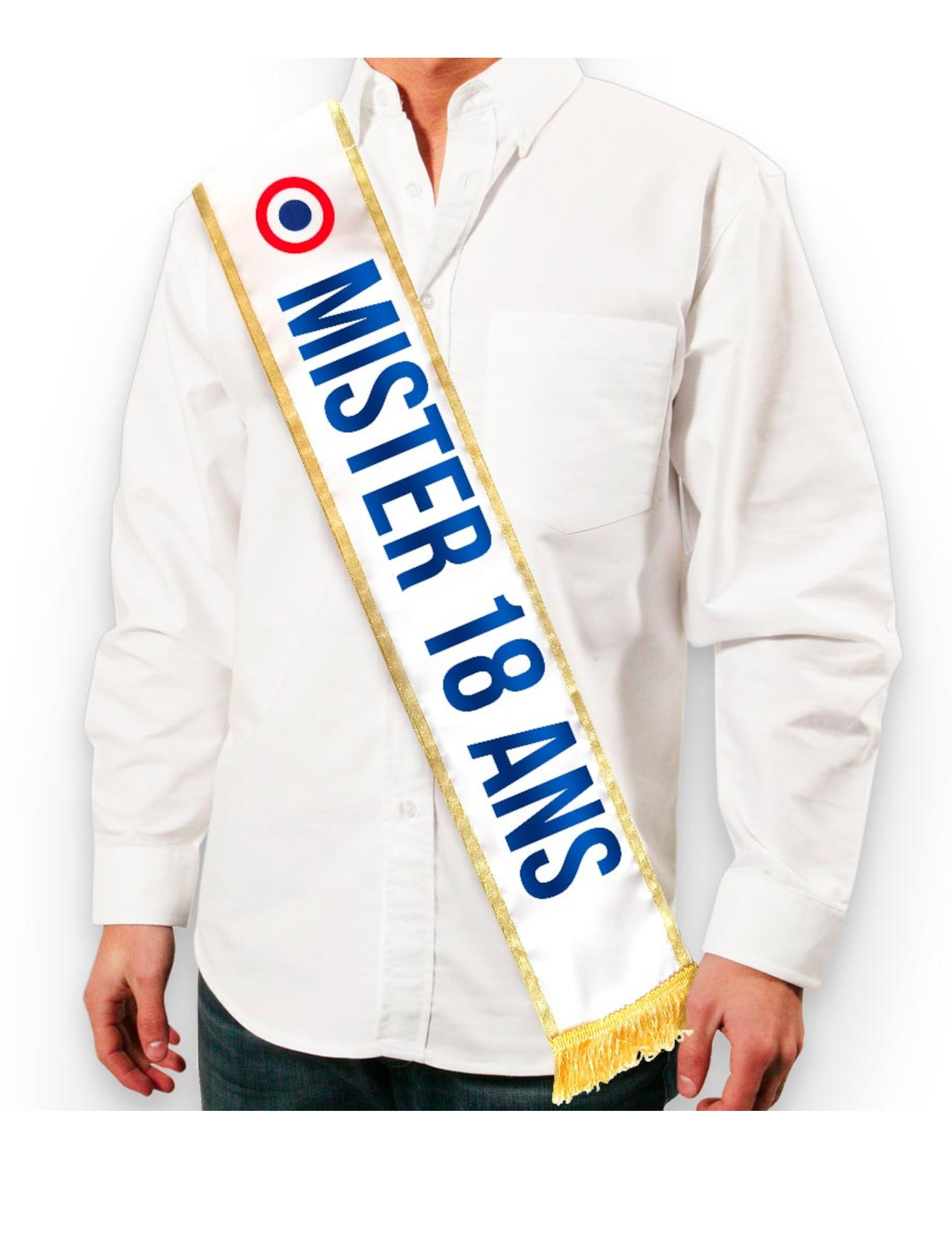 Schärpe Mister 18 Jahre Frankreich für Erwachsene von SUD TRADING