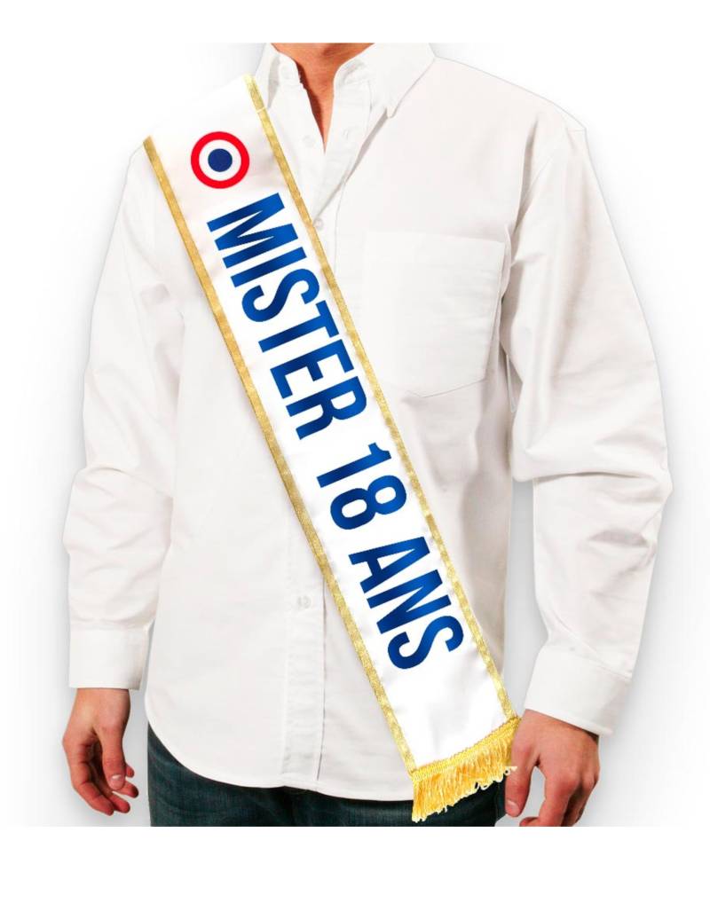 Schärpe Mister 18 Jahre Frankreich für Erwachsene Schärpe Mister 18 Jahre Frankreich für Erwachsene von SUD TRADING