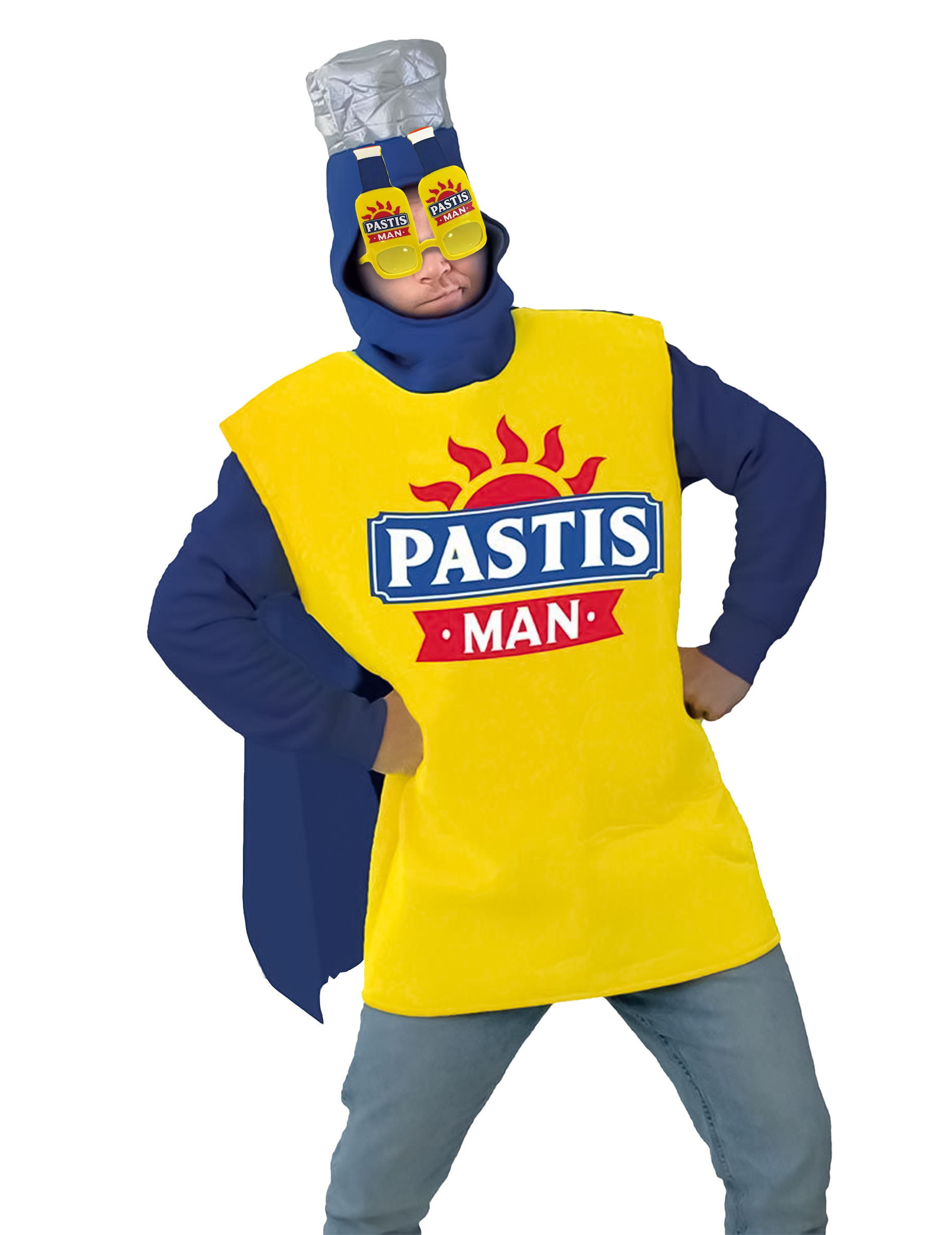 Scherzbrille Pastis Man gelb-blau von SUD TRADING