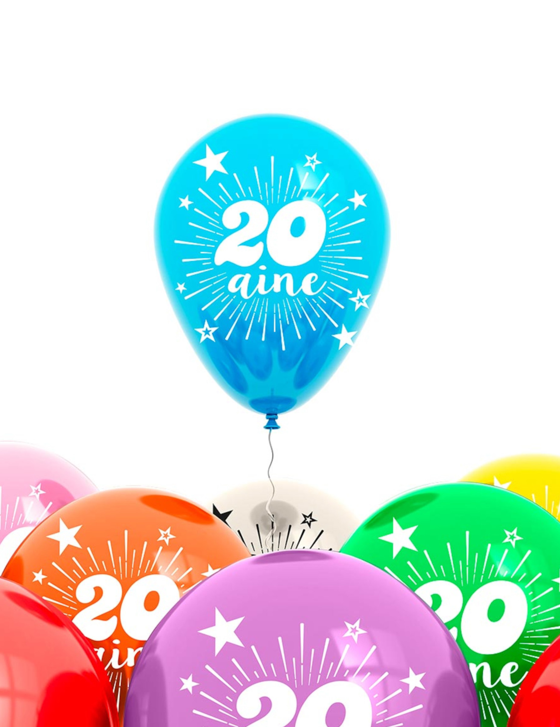 Set Luftballons 20. Geburtstag 8 Stück bunt Set Luftballons 20. Geburtstag 8 Stück bunt von SUD TRADING