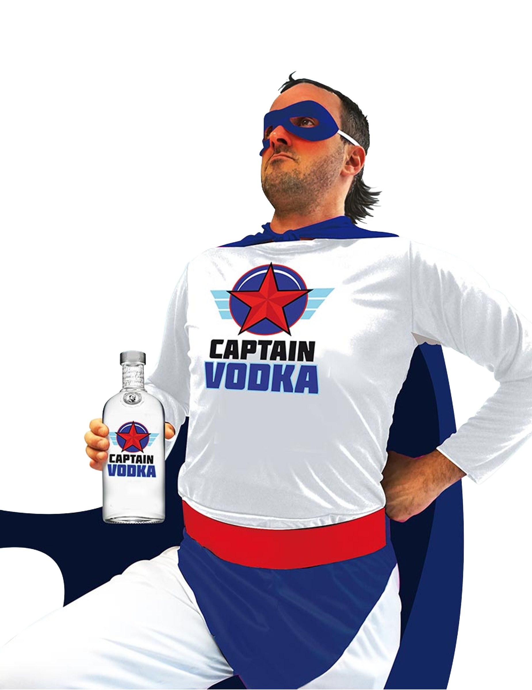 Super Captain Vodka Kostüm für Erwachsene bunt Super Captain Vodka Kostüm für Erwachsene bunt von SUD TRADING