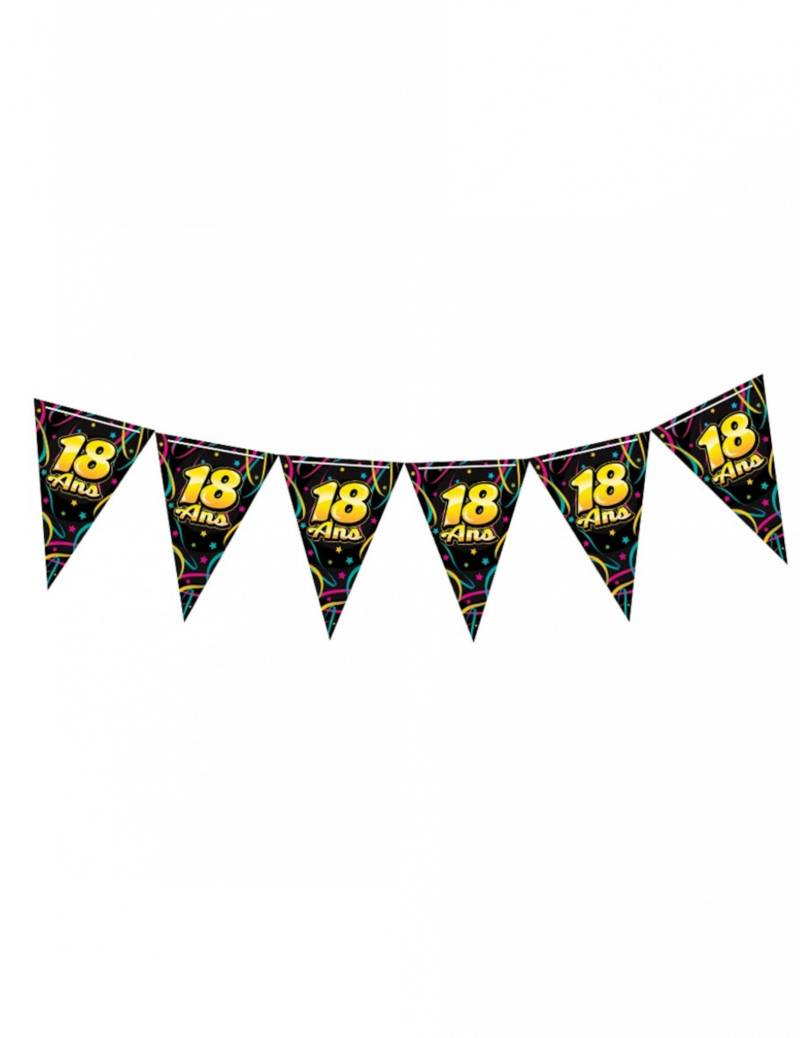 Wimpelkette 18. Geburtstag 6 m schwarz Konfetti Wimpelkette 18. Geburtstag 6 m schwarz Konfetti von SUD TRADING